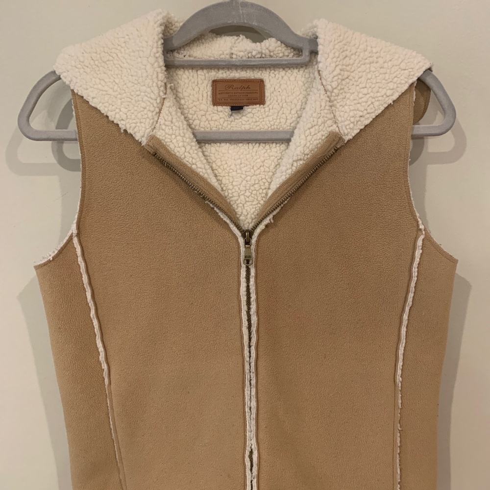 Ralph Lauren women’s hooded tan vest